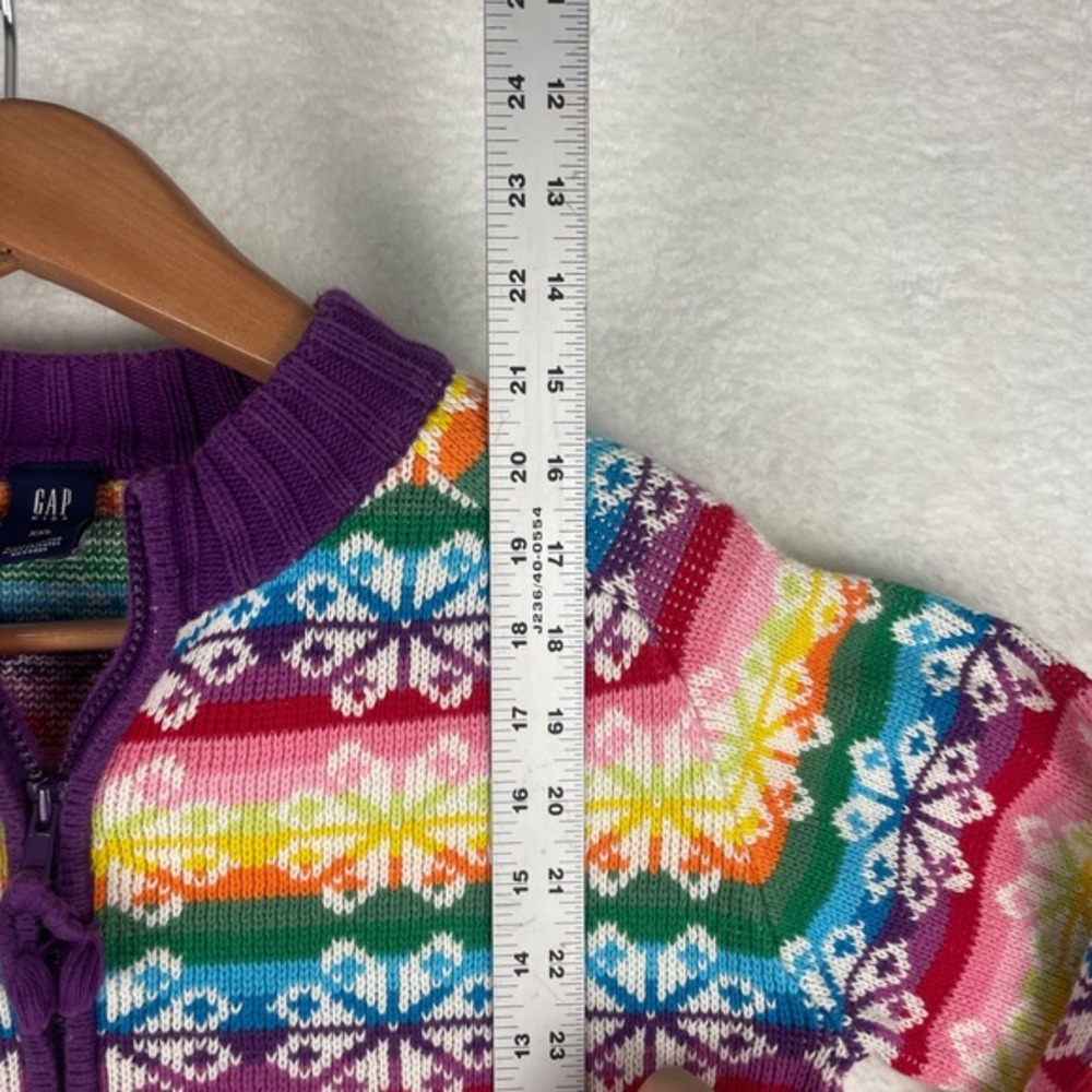 Y2K VTG Gap XXL 100% Cotton Fair‎ Isle Christmas Snowflake Full Zip Ugly Sweater - Picture 9 of 17